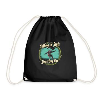 Skydiving Beginners Adventure Nerves - Drawstring Bag - black - Front