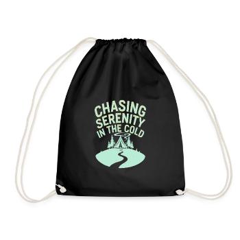 Winter Camper Snow Camping Adventure - Drawstring Bag - black - Front