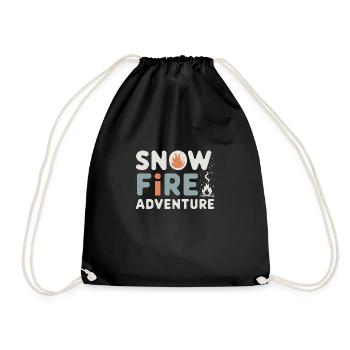 Winter Camper Snow Camping Adventure - Drawstring Bag - black - Front