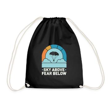 Skydiving Beginners Adventure Nerves - Drawstring Bag - black - Front