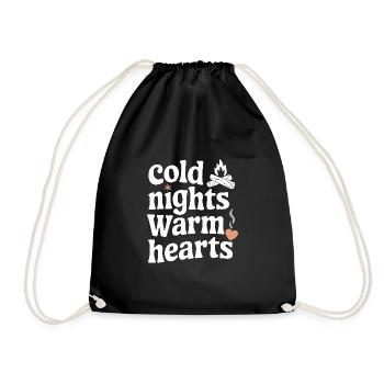 Winter Camper Snow Camping Adventure - Drawstring Bag - black - Front