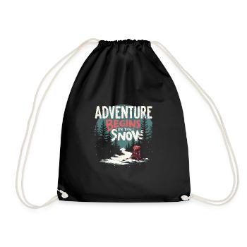 Winter Camper Snow Camping Adventure - Drawstring Bag - black - Front