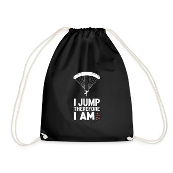 Skydiving Beginners Adventure Nerves - Drawstring Bag - black - Front