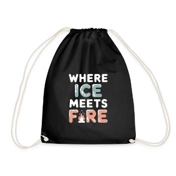 Winter Camper Snow Camping Adventure - Drawstring Bag - black - Front