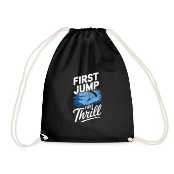 Skydiving Beginners Adventure Nerves - Drawstring Bag - black - Front
