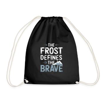 Winter Camper Snow Camping Adventure - Drawstring Bag - black - Front