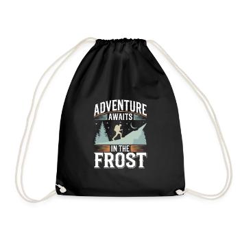 Winter Camper Snow Camping Adventure - Drawstring Bag - black - Front