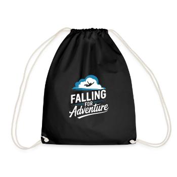 Skydiving Beginners Adventure Nerves - Drawstring Bag - black - Front
