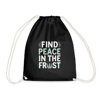 Winter Camper Snow Camping Adventure - Drawstring Bag - black - Front