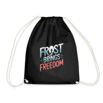 Winter Camper Snow Camping Adventure - Drawstring Bag - black - Front