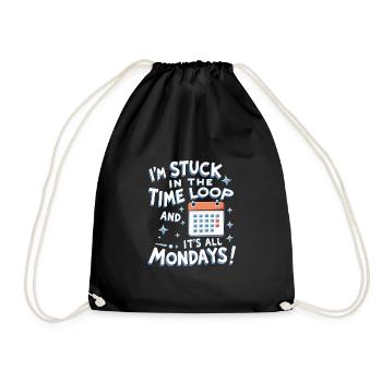 Time travel enthusiast who is interested in - Drawstring Bag - black - Front