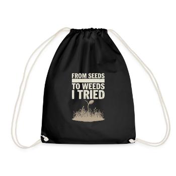 DIY Garden Fights, Gardening, Humor, Plants - Drawstring Bag - black - Front