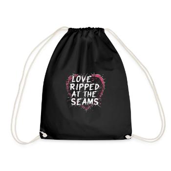 Grunge Valentine's Day Dark Romance Edgy Love - Drawstring Bag - black - Front