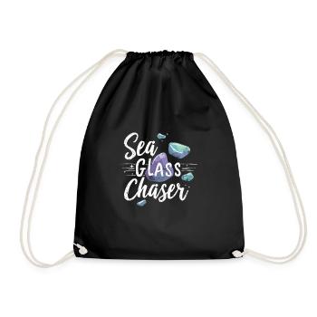 Sea Glass Hunters Collect Marine Treasures - Drawstring Bag - black - Front