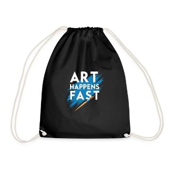 Speed Painting Live Performance Art Quick Creative - Drawstring Bag - black - Front