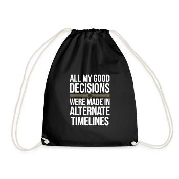 Time travel enthusiast who is interested in - Drawstring Bag - black - Front