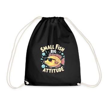 Poisson-globe passionné de la vie marine Quirky - Sac de sport léger - noir - Devant