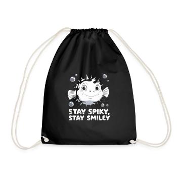 Poisson-globe passionné de la vie marine Quirky - Sac de sport léger - noir - Devant