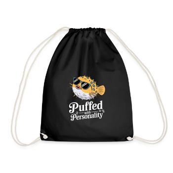 Poisson-globe passionné de la vie marine Quirky - Sac de sport léger - noir - Devant