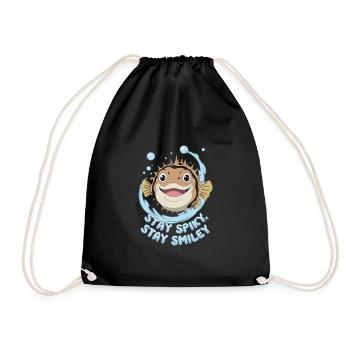 Poisson-globe passionné de la vie marine Quirky - Sac de sport léger - noir - Devant