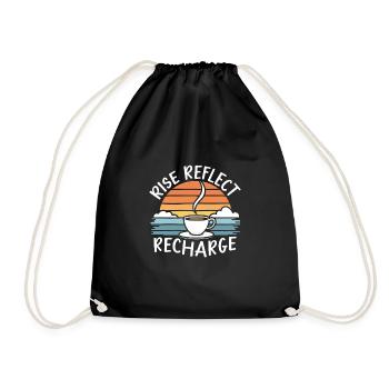 Morning Routine, Wellness Habits, More Productive - Drawstring Bag - black - Front