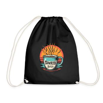Morning Routine, Wellness Habits, More Productive - Drawstring Bag - black - Front