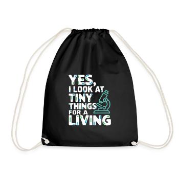 Microscope Enthusiast Lab Technician Science - Drawstring Bag - black - Front