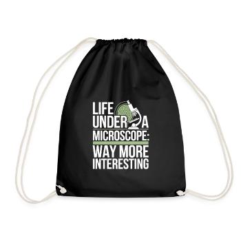 Microscope Enthusiast Lab Technician Science - Drawstring Bag - black - Front