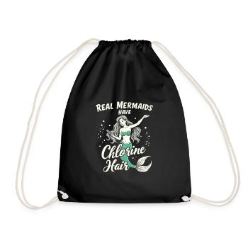 Mermaid Underwater Performer Mermaid - Drawstring Bag - black - Front