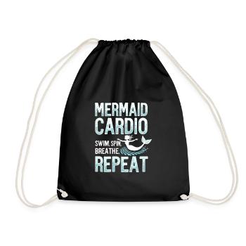 Mermaid Underwater Performer Mermaid - Drawstring Bag - black - Front