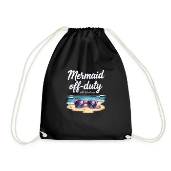 Mermaid Underwater Performer Mermaid - Drawstring Bag - black - Front