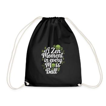 Kokedama Moss Ball Plants Japanese Gardening - Drawstring Bag - black - Front