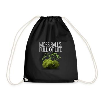 Kokedama Moss Ball Plants Japanese Gardening - Drawstring Bag - black - Front