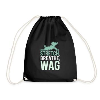 Doga Dog Yoga Pet Wellness Mindful Stretching - Drawstring Bag - black - Front