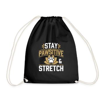 Doga Dog Yoga Pet Wellness Mindful Stretching - Drawstring Bag - black - Front
