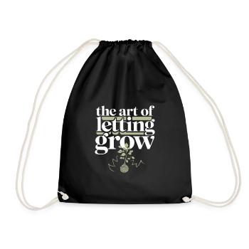 Kokedama Moss Ball Plants Japanese Gardening - Drawstring Bag - black - Front