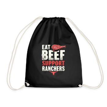 Cattle Rancher Livestock Farmer Ranching Lifestyle - Drawstring Bag - black - Front