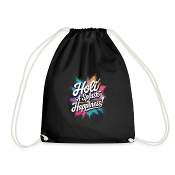 The Holi Festival Of Colors Indian Celebration - Drawstring Bag - black - Front
