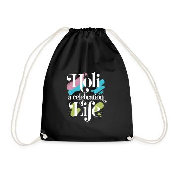 The Holi Festival Of Colors Indian Celebration - Drawstring Bag - black - Front