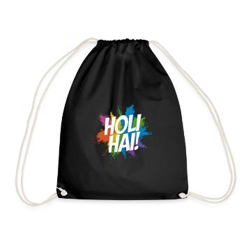 The Holi Festival Of Colors Indian Celebration - Drawstring Bag - black - Front