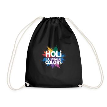 The Holi Festival Of Colors Indian Celebration - Drawstring Bag - black - Front