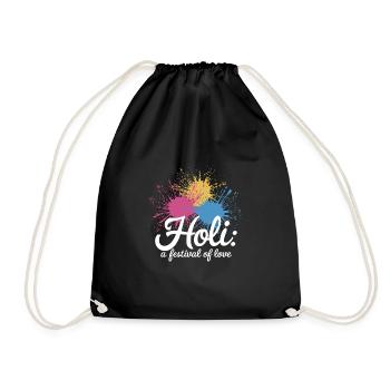 The Holi Festival Of Colors Indian Celebration - Drawstring Bag - black - Front