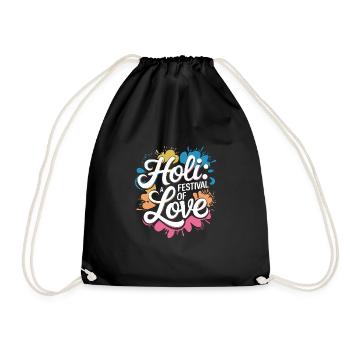 The Holi Festival Of Colors Indian Celebration - Drawstring Bag - black - Front