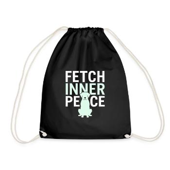 Doga Dog Yoga Pet Wellness Mindful Stretching - Drawstring Bag - black - Front
