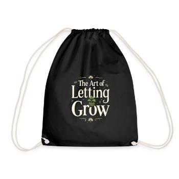 Kokedama Moss Ball Plants Japanese Gardening - Drawstring Bag - black - Front
