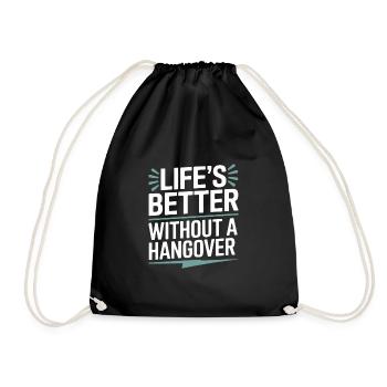 Sober Living Recovery Lifestyle Alcohol-free - Drawstring Bag - black - Front