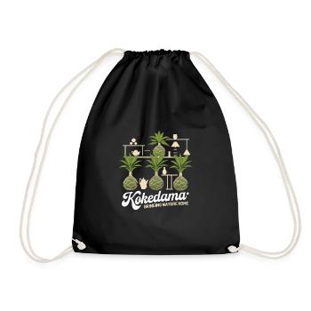 Kokedama Moss Ball Plants Japanese Gardening - Drawstring Bag - black - Front