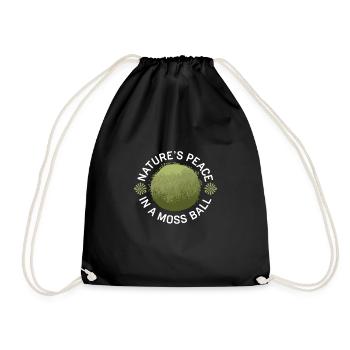 Kokedama Moss Ball Plants Japanese Gardening - Drawstring Bag - black - Front