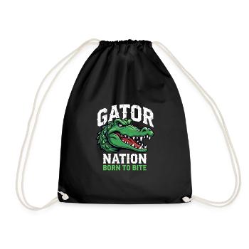 Alligator Crocodile Reptile Enthusiast Swamp - Drawstring Bag - black - Front