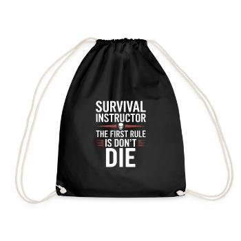 Survival Skills Instruktor Wildnistraining - Turnbeutel - Schwarz - Vorne
